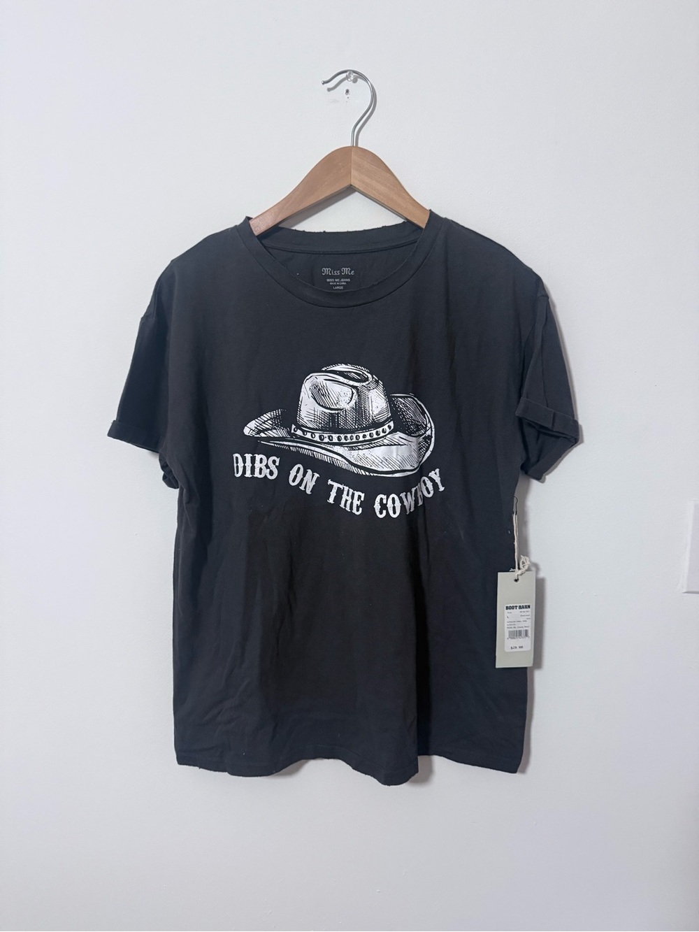 Miss Me Dibs On The Cowboy Graphic Tee - Black